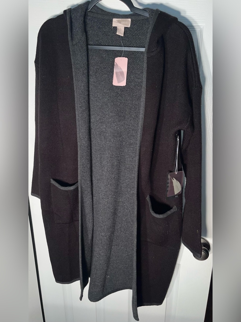 Forever 21 Contemporary Long Hooded Cardigan Size XS Wool Blend